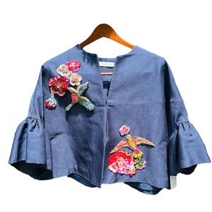 NEW***Embroidered Cropped Jacket**Large $585